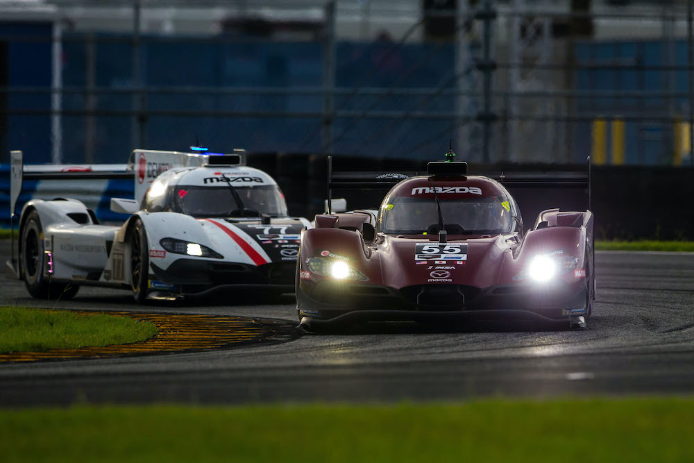 Mazda Rt24 P Welcomes Season Return With 1 2 Finish At Daytona 240 Mzracing Mazda Motorsport